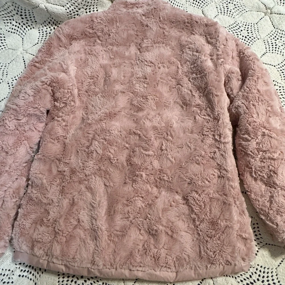 Sz L Large 14-16 The North Face Girl's Reversible Sherpa Jacket Long Sleeve Pink
